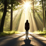 **Image Prompt:** A person standing at a crossroads in a career path, looking thoughtful. Sun rays peek through the trees, illuminating potential new directions. Focus on a hopeful and reflective mood, showcasing the "exploring new paths" concept. Style: Soft, inspirational lighting, possibly with a slightly blurred background to emphasize the person's focus.